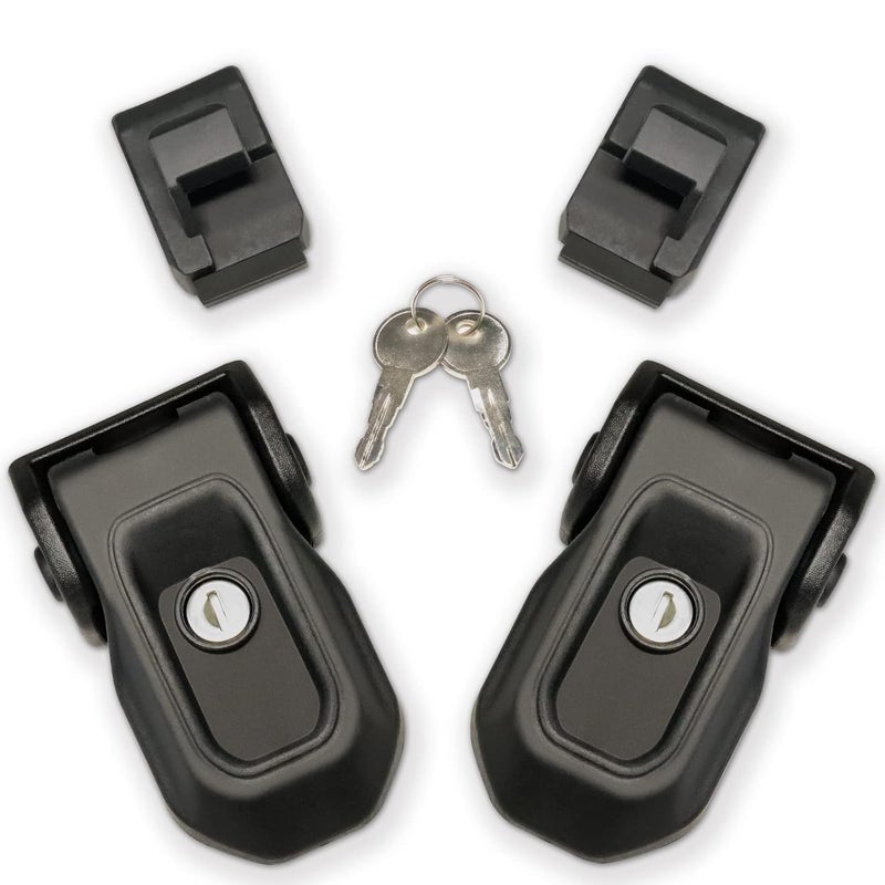 BulingVV Wrangler Factory Locking Hood Latches with Keys Compatible with Jeep Wrangler JL JLU 2018-2025 & Jeep Gladiator JT 2020-2025 (Matte Black) - Image 3